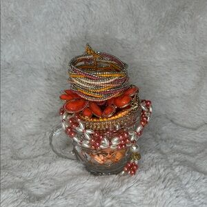 Orange And Coral Jewelry Teacup